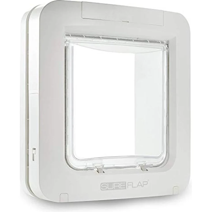 SureFlap Sure Petcare Mikrochip-Haustierklappe, mit Sperrmodus, für Katzen und kleine Hunde, erkennt Mikrochip & RFID-Halsbänder, 178 mm x 170 mm, weiß, 4 x C-Batterien erforderlich – Bild 1