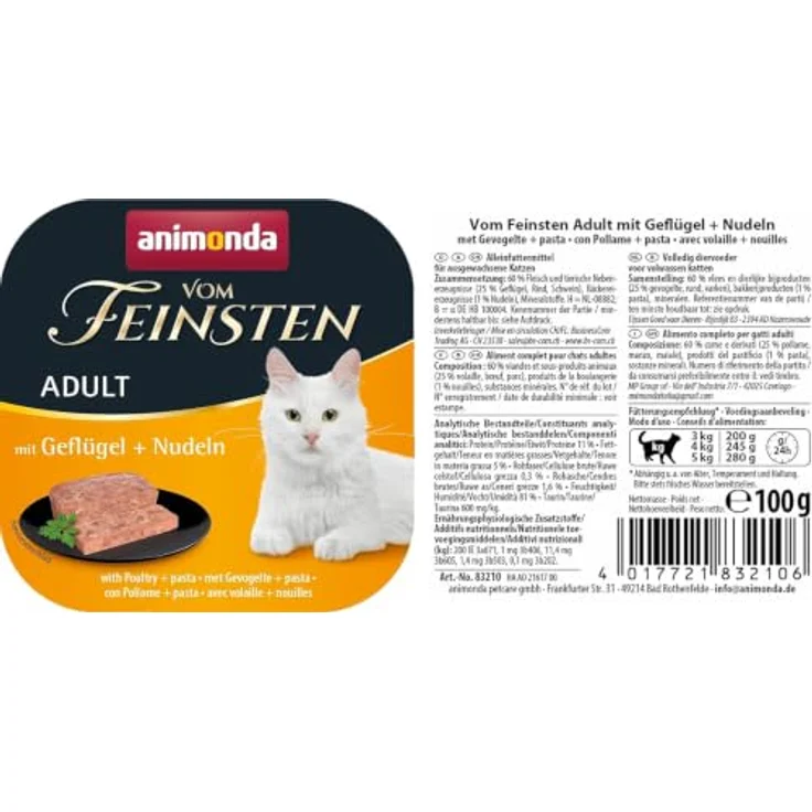 animonda vom Feinsten Geflügel und Nudeln, Katzen-Nassfutter ohne Konservierungsmittel, 32x100g – Bild 4
