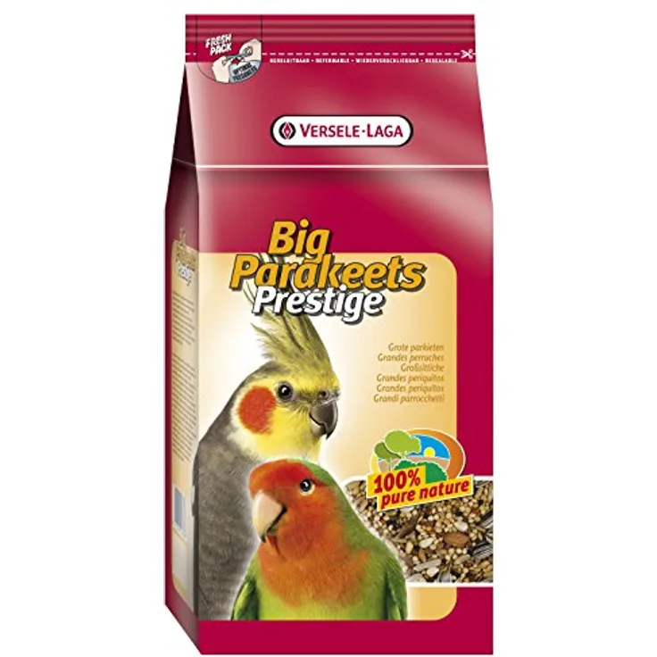 Versele-Laga Vogelfutter für Großsittiche, 1 kg, 3er Pack, reich an Vitaminen und Mineralien, optimale Darmfunktion