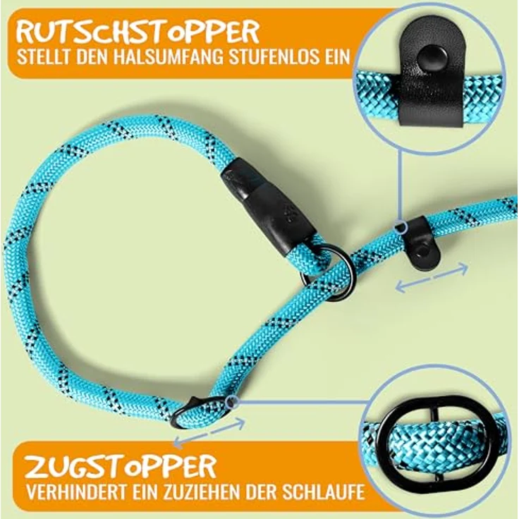 rootsnoot Retrieverleine Moxonleine, 140 cm lang, 1,2 cm stark, für große Hunde ab 15 kg, strapazierfähig und langlebig – Bild 2