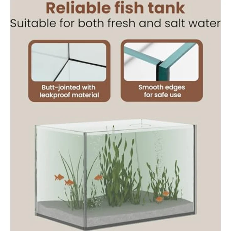 vidaXL Aquarium mit Speicher, 30 x 20 x 20 cm, modernes rechteckiges Design aus transparentem Glas, pflegeleicht und stoßfest – Bild 5