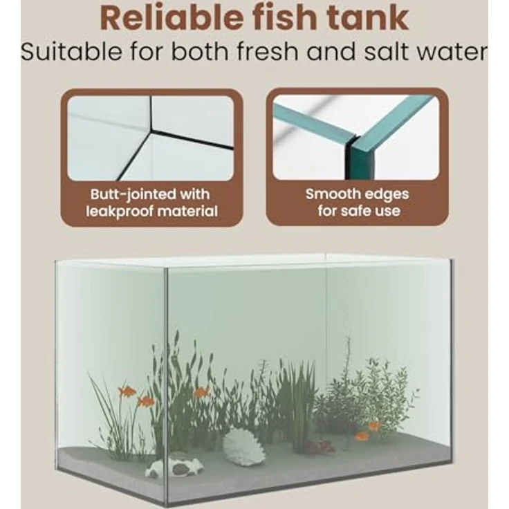 vidaXL Aquarium mit Speicher Transparent, rechteckiges 50 x 30 x 30 cm Glasbecken, modernes Design für Zuhause und Büro, pflegeleicht und robust – Bild 5