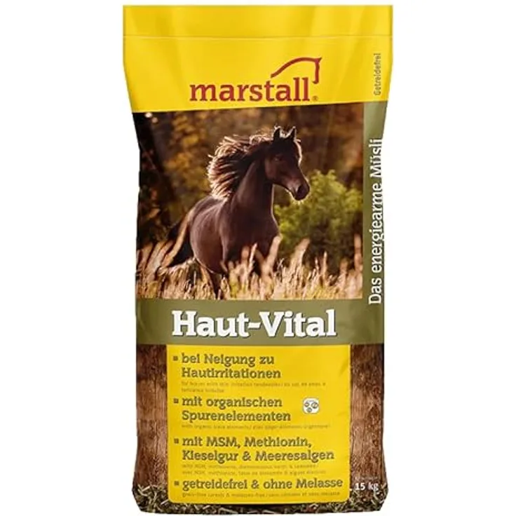 Marstall Haut-Vital, Pferdefutter Müsli mit organischen Spurenelementen, getreidefrei, 15kg