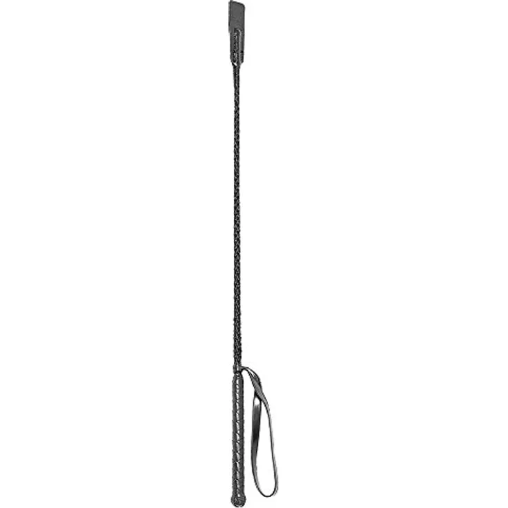 Kerbl Gerte Springstock mit Klatsche, 65 cm, Fiberglas, nylonumflochten, PVC-Griff, schwarz