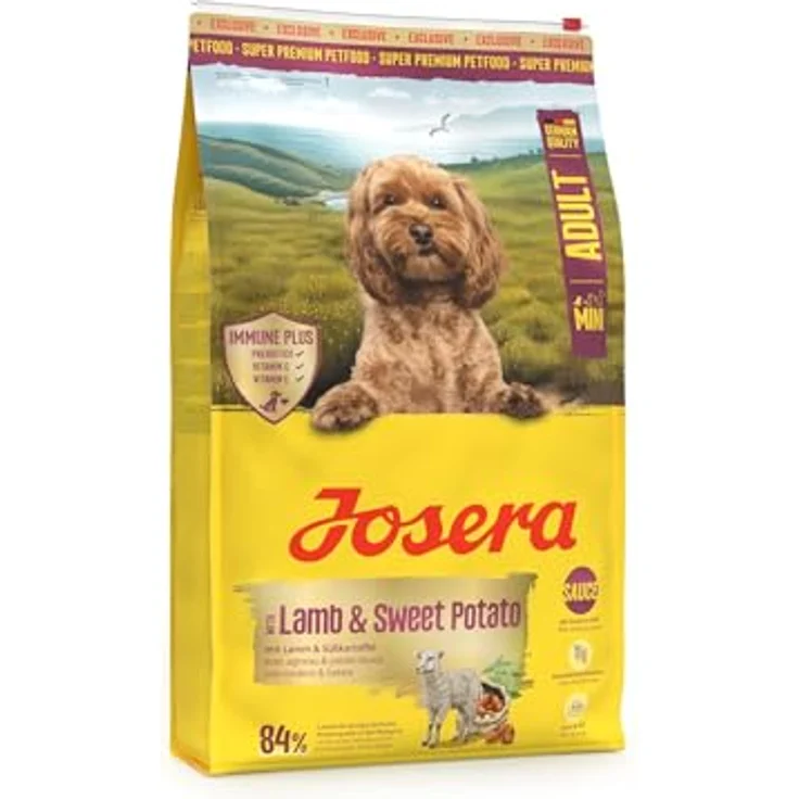 Josera Mini Adult Lamb & Sweet Potato, Trockenfutter für kleine Hunde, 10kg, getreidefrei mit 84% tierischem Protein – Bild 1