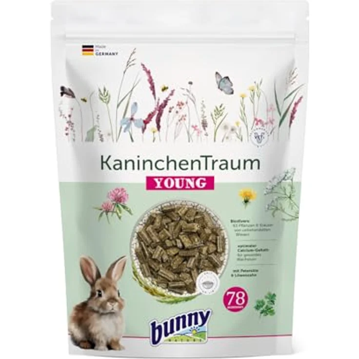 Bunny KaninchenTraum young 1,5 kg, hochwertiges Kleintierfutter mit 20 % Rohfaseranteil und Vitaminen für gesunde Kaninchenaufzucht – Bild 4