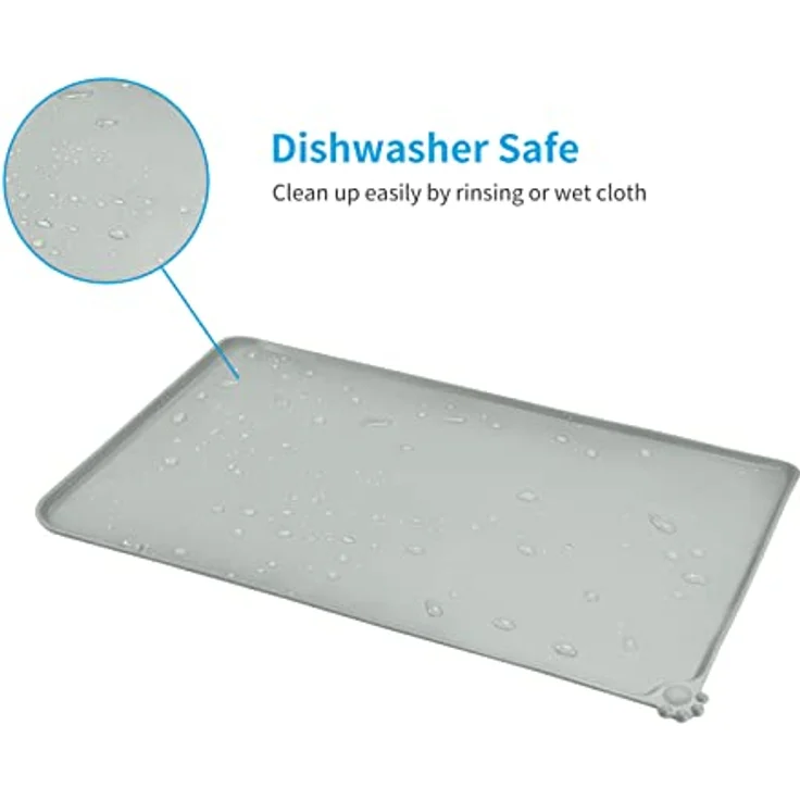 AUDWUD Silikon Haustier Fütterung Matte, wasserdicht und Anti-Rutsch, 47 x 30 cm für Hunde und Katzen – Bild 5