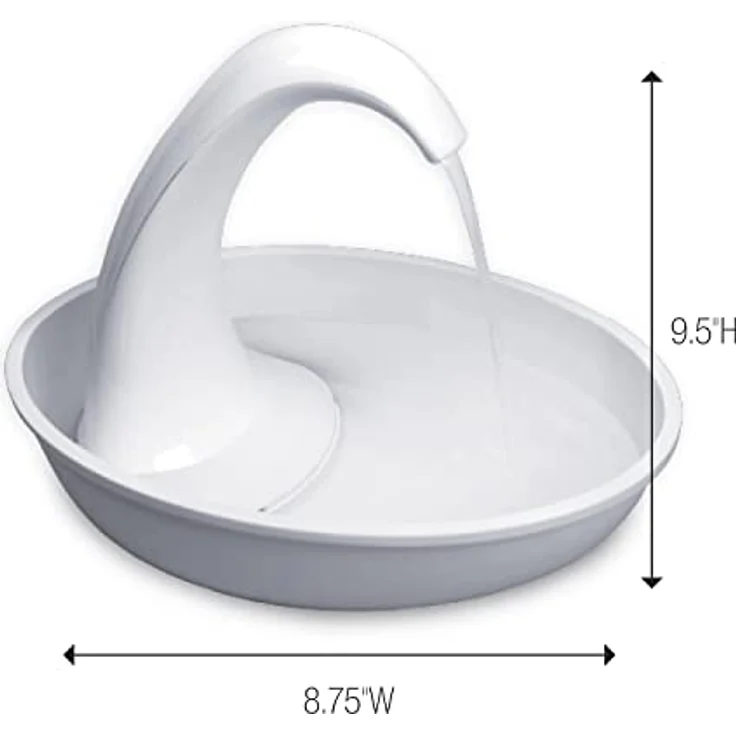 Pioneer Pet Swan Fountain, Katzentrinkbrunnen 2,36 l mit leisem Betrieb und BPA-freiem Kunststoff, weiß – Bild 3