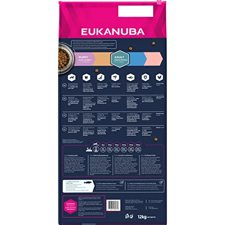 Eukanuba Hundefutter getreidefrei mit Fisch für kleine und mittelgroße Rassen, Trockenfutter für ausgewachsene Hunde, 12 kg - proteinreich mit Lachs, glutenfreie Süßkartoffeln, DentaDefense Zahnpflegesystem – Bild 2