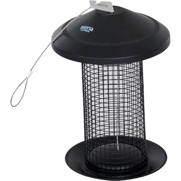 Siena Garden Futtersäule Stahl-Serie, mit stabilem Drahtgeflecht für Erdnüsse, zur Wildvogel-Fütterung in Wintermonaten – Bild 1
