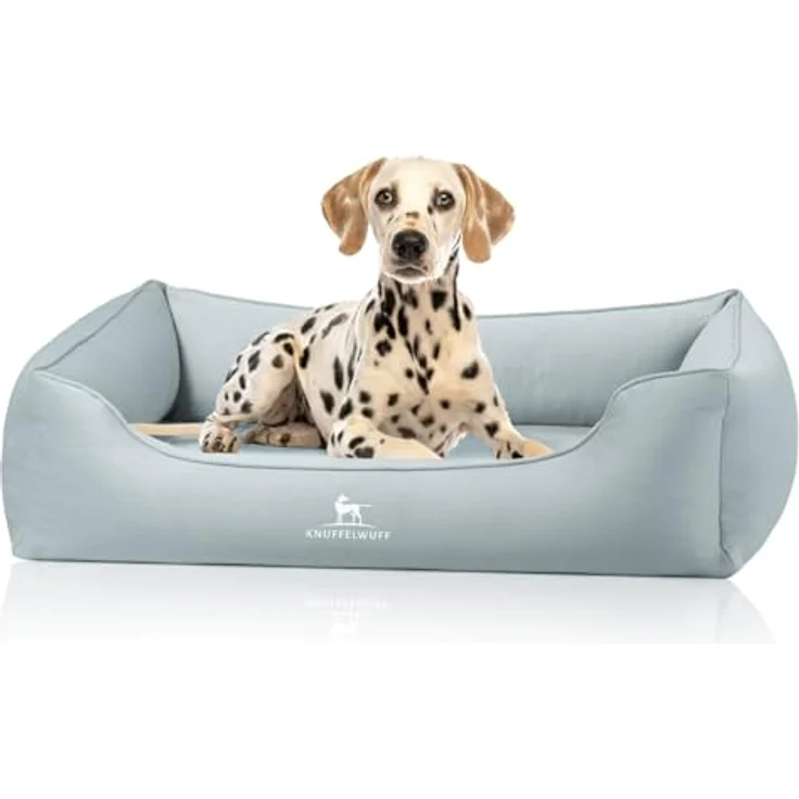 Knuffelwuff orthopädisches Hundebett Oliver, M-L - Petrol | Memory Foam | Easy Clean Wildlederoptik | wasserabweisend waschbar | gelenkschonend für kleine bis große Hunde – Bild 1