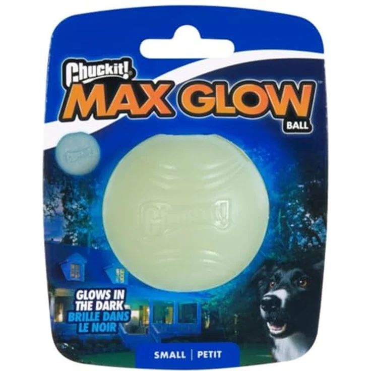 Chuckit! Max Glow Ball Gr. S, lumineszierender Hundeball mit 30 Min. Leuchtkraft, Doppelpack, kompatibel mit Launcher, ø 5 cm – Bild 2