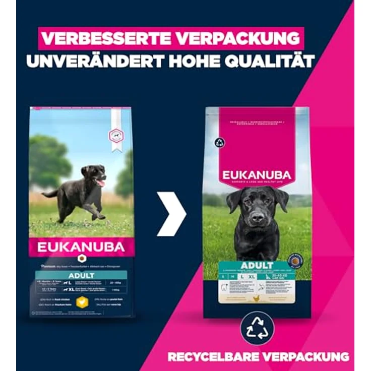 Eukanuba Hundefutter mit frischem Huhn für große Rassen, Premium Trockenfutter für ausgewachsene Hunde, 15 kg, mit Glucosamin und Omega-Fettsäuren – Bild 3