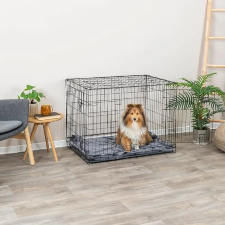 TRIXIE Home Kennel S, Hundekäfig 64 x 54 x 48 cm, schwarz, mit 2 Türen und Sicherheitsverschlüssen – Bild 4