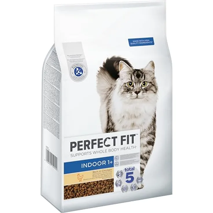 Perfect Fit Indoor Adult Trockenfutter für Katzen ab 1 Jahr, Huhn, 7 kg – Mit Taurin, Vitaminsupport für gesunde Haut & Harnwege, optimale Gewichtskontrolle