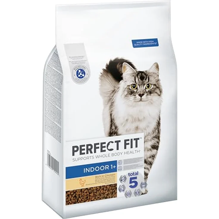Perfect Fit Indoor Adult Trockenfutter für Katzen ab 1 Jahr, Huhn, 7 kg – Mit Taurin, Vitaminsupport für gesunde Haut & Harnwege, optimale Gewichtskontrolle – Bild 1