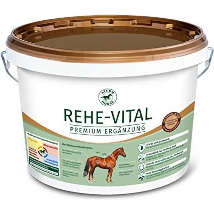 LEXA ATCOM REHE-VITAL, 10 kg Eimer für rehe- und stoffwechselempfindliche Pferde, stärke- und zuckerarm, nährstoffreich
