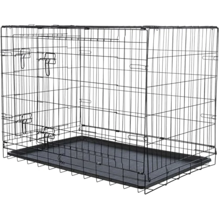 TRIXIE Home Kennel S, Hundekäfig 64 x 54 x 48 cm, schwarz, mit 2 Türen und Sicherheitsverschlüssen – Bild 1