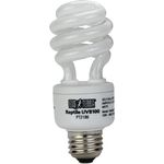 Exo Terra Reptile UVB 100, Tropische Terrarienlampe, 25W E27, kompakte UVB Lampe für subtropische Reptilien, Weiß