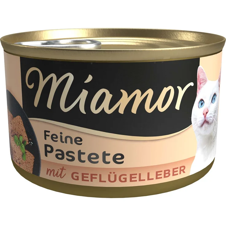 Miamor Pastete Geflügelleber, Katzen-Nassfutter mit Vitaminen für erwachsene Katzen, 12x85g