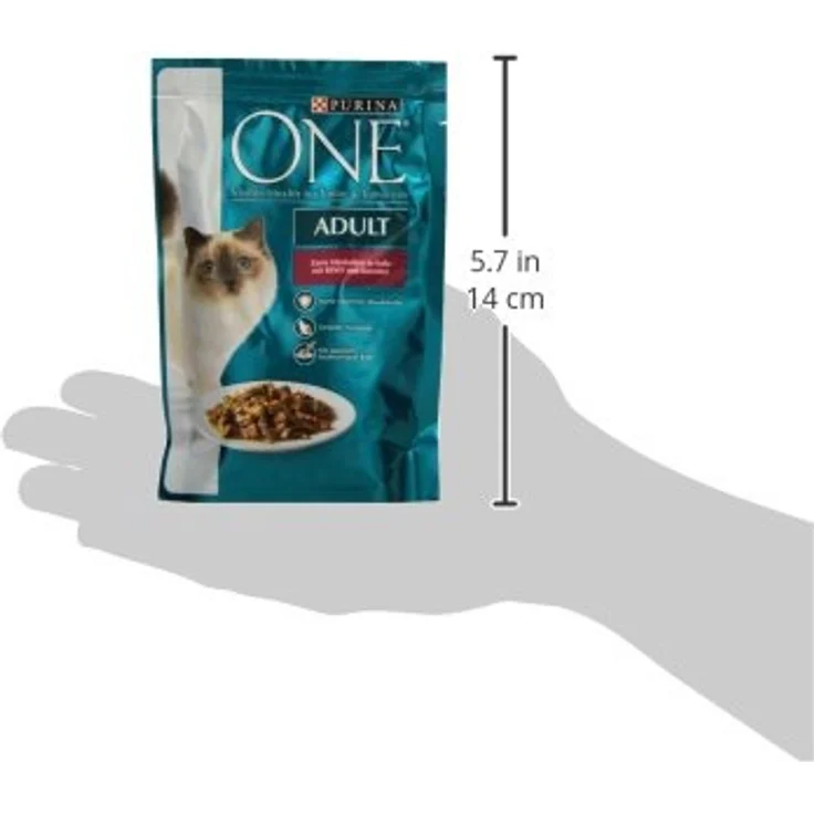 PURINA ONE Adult - Nassfutter für Katzen, Rind & Karotte, 26 x 85 g, unterstützt natürliche Abwehrkräfte und optimale Verdauung – Bild 3