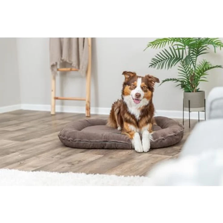Trixie Hundekissen Vital Lennox, ovales orthopädisches Hundebett in Braun, 70×55cm mit viskoelastischem Schaum und rutschfestem Boden - 371345 – Bild 2