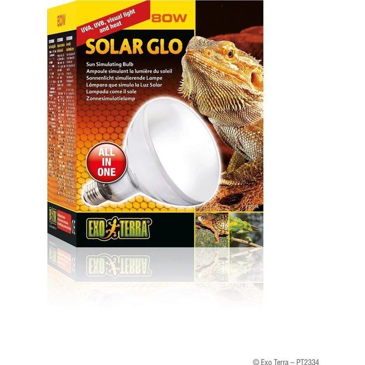 Exo Terra Solar Glo, Quecksilberdampflampe für Terrarienbeleuchtung mit UVB/UVA, 80W