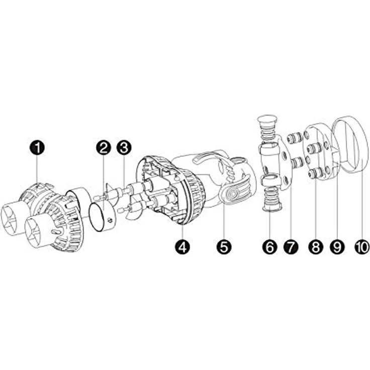 SunSun JVP-231, Strömungspumpe 8000 l/h mit 2 schwenkbaren Düsen, Magnethalter und Durchflussregler – Bild 2