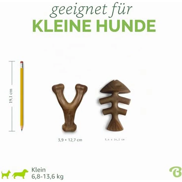 Benebone 2er Fishbone/Wishbone Kauspielzeug, Hundeknochen aus echtem Speck und Lachs, S – Bild 4