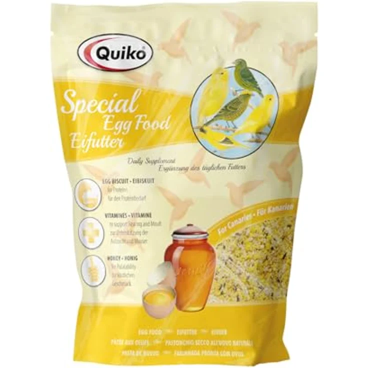 Quiko Special Eifutter 1Kg, Kraft- und Aufzuchtfutter für Kanarien und Positurkanarien mit Eibiskuit und Vitaminen, Made in Germany – Bild 1