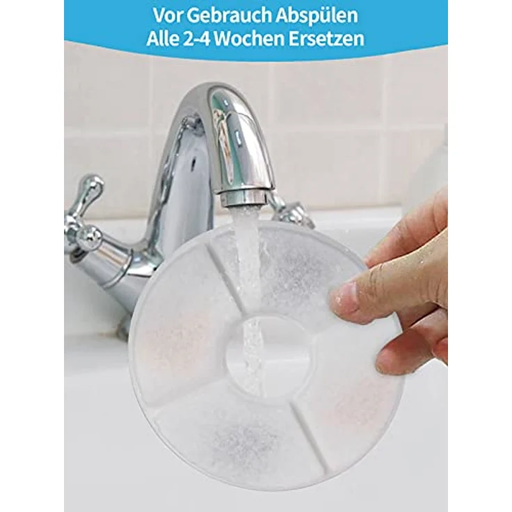 BONBELONG Katzenbrunnen Filter, 8 Stück Ersatzfilter für 1,6L/2,0L/2,4L Trinkbrunnen mit vierfacher Filtration für gesünderes Wasser – Bild 5