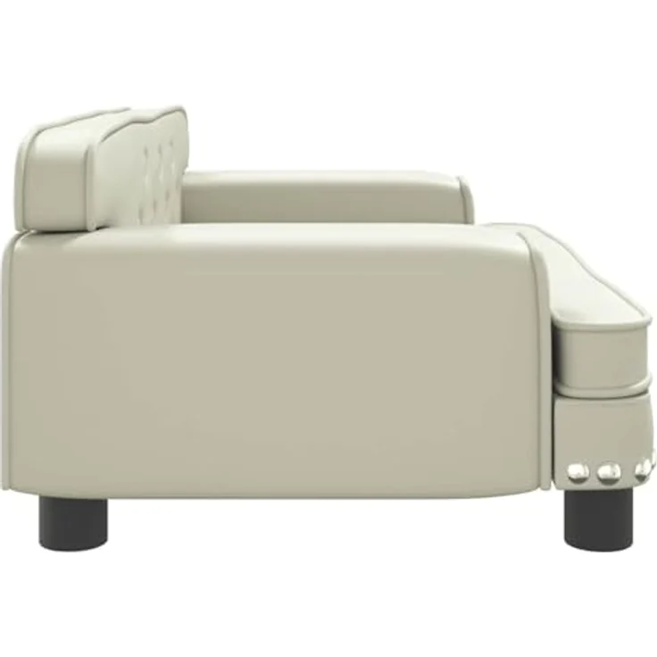 vidaXL Hundekorb Hundebett Creme 70x45x30 cm Kunstleder Körbchen Hundesofa – Bild 6