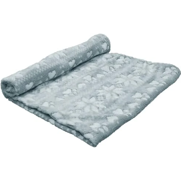 Nobby Tierdecke Xmas Fleece Plaid Flokon grau, Kuscheldecke aus Mikrofaser – Bild 2