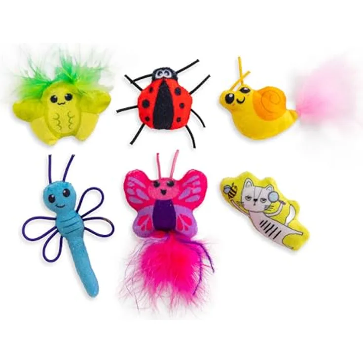 Catstages Cute As A Bug 6Pk Mlt, Katzenspielzeuge mit Katzenminze und verschiedenen Spielmerkmalen