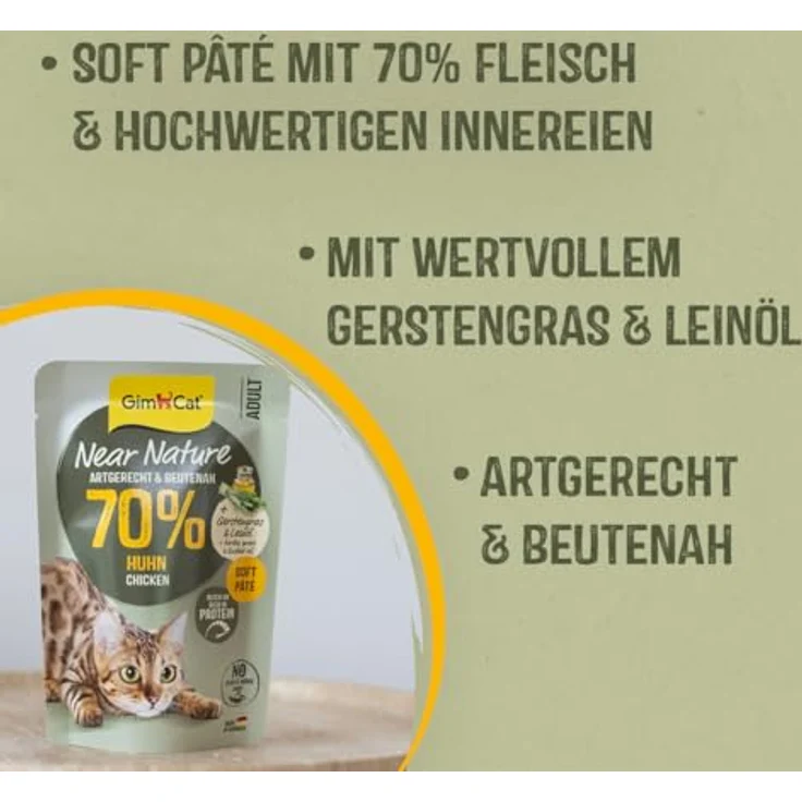 GimCat Near Nature Mix, Getreidefreies Katzen-Nassfutter mit 70% Fleisch, 6x85g – Bild 5