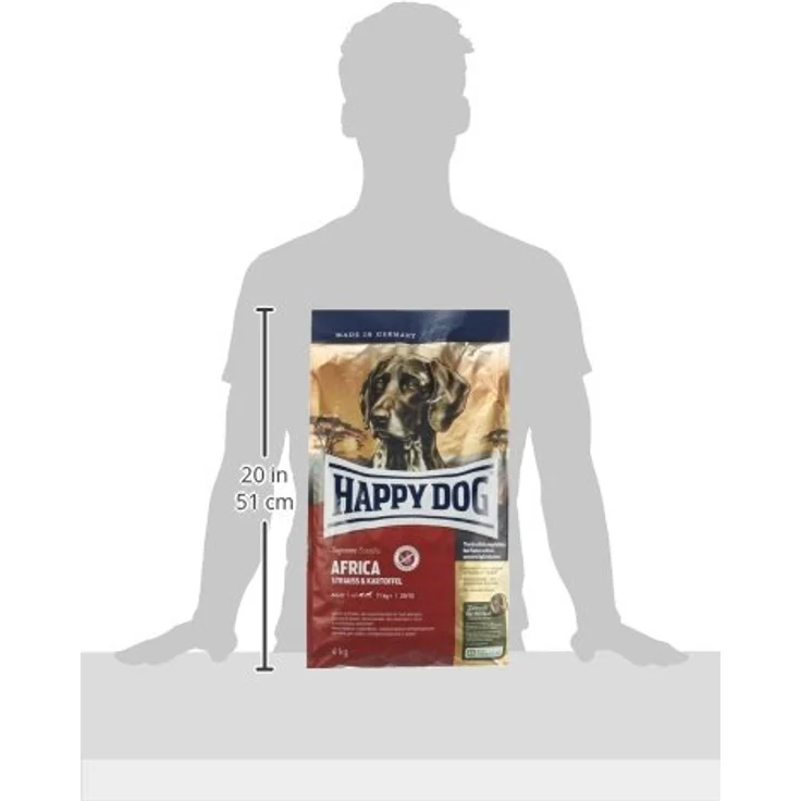 Happy Dog Supreme Sensible Africa, glutenfreies Trockenfutter mit Strauß für Erwachsene, 4kg – Bild 3