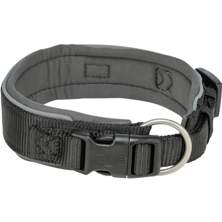 Trixie Premium Halsband L-XL, verstellbar für Hunde mit Halsumfang 53–62 cm, neoprengepolstert, schwarz, reißfestes Gurtband – Bild 3