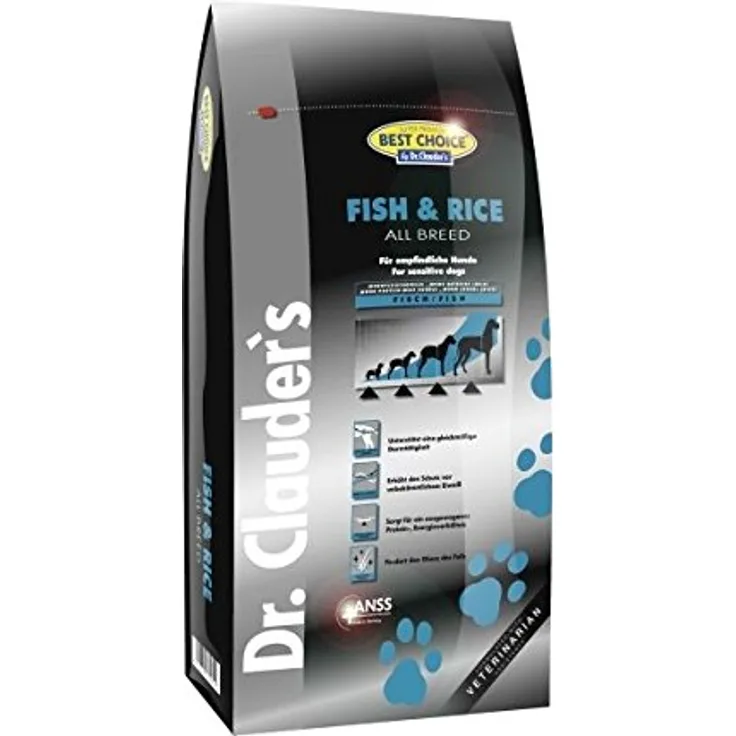 Dr.Clauder's Dog Adult Fisch & Reis, Trockenfutter für empfindliche Hunde, 12.5 kg