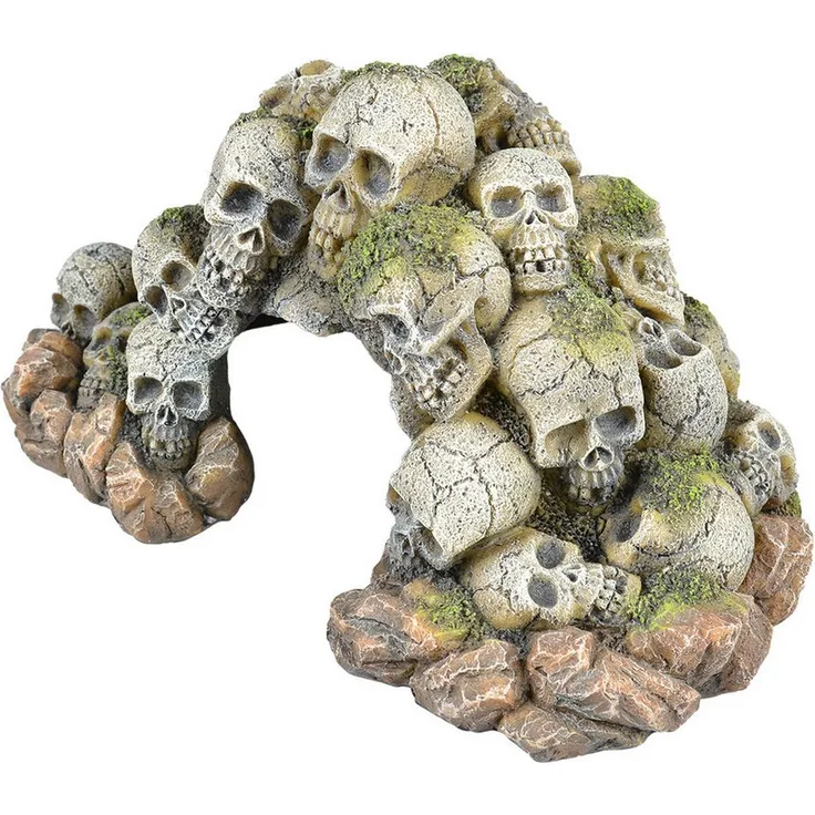 EBI Aquariendeko Aqua Della Totenkopfhöhle, Polyesterharz-Dekoration für Süß- und Salzwasseraquarien, 24x17,3x13cm