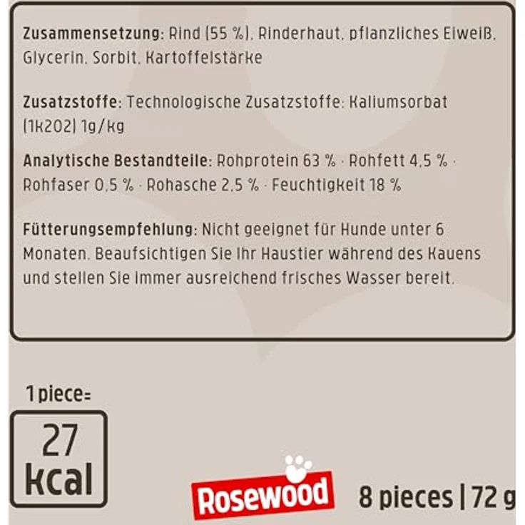 Rosewood Chewy Sticks Rind Small, Kaustangen für Hunde mit Rindfleisch, ohne Getreide und Gluten, unterstützt die Zahngesundheit, 6er Pack (6x72 g) – Bild 4