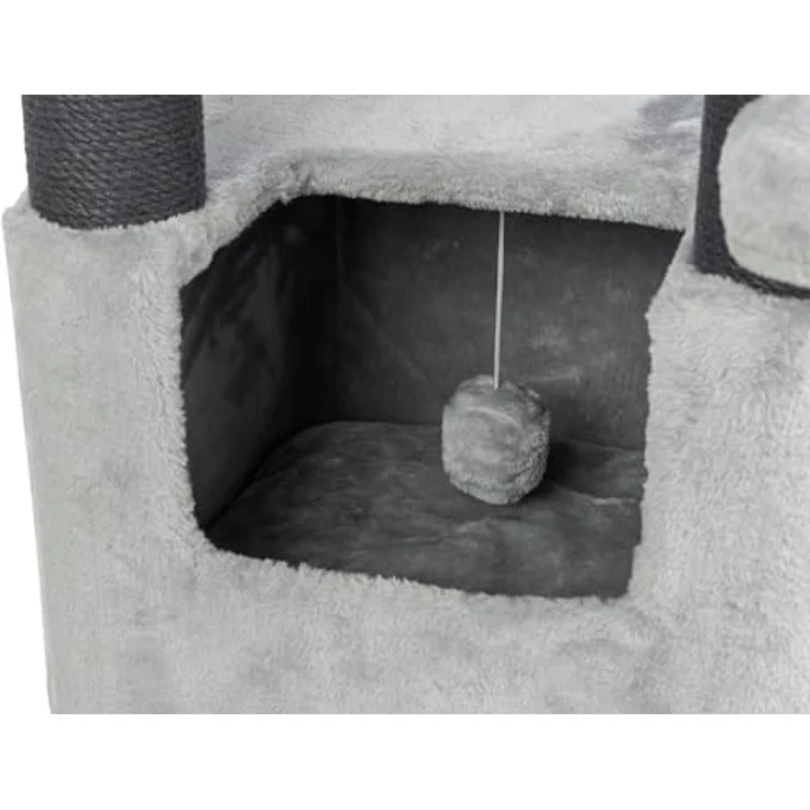 Trixie Kratzbaum XXL Lucano, großer Katzenbaum mit gemütlicher Höhle, 110 cm, grau, komfortabel & stabil für schwere Katzen, 48160 – Bild 5