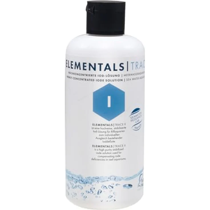 Fauna Marin Elementals Trace I, 250ml hochkonzentrierte Jod-Lösung für Meerwasseraquarien, für individuellen Jodausgleich mit ICP-Analyse Unterstützung – Bild 1