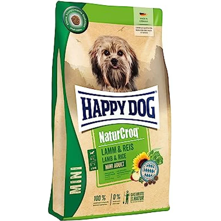 Happy Dog NaturCroq Mini Adult, Trockenfutter für kleine Hunderassen bis 10 kg, Lamm & Reis, 4 kg – Bild 1