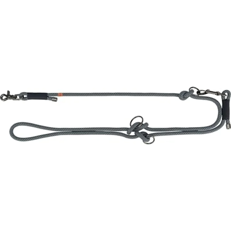 TRIXIE Hundeleine Soft Rope Verlängerungsleine schwarz/grau, 3fach verstellbar, Trigger Snap Hooks – Bild 2