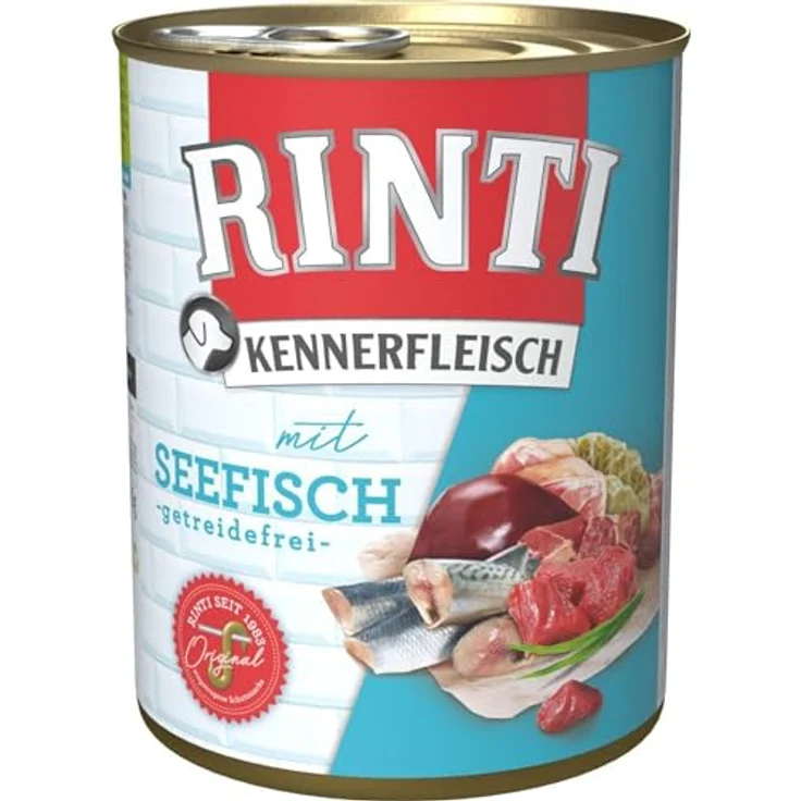 Rinti Kennerfleisch Seefisch, Hunde-Nassfutter mit purem Fleisch, 12x800g – Bild 2