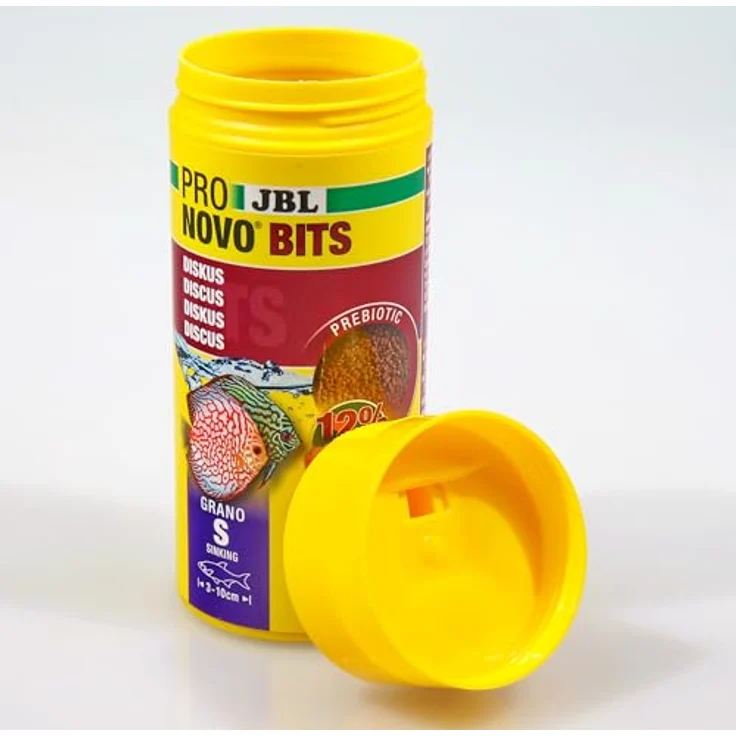 JBL PRONOVO BITS GRANO, Hauptfutter-Granulat für Diskus und Buntbarsche von 3-10 cm, Größe S, 250 ml, lichtdichte Dose mit Klickdosierer – Bild 6