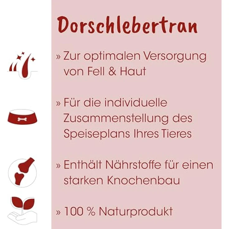 cdVet Fit-BARF Dorschlebertran für Hunde & Katzen, Omega-3 und Vitamin D, 100ml, für gesunde Haut und schönes Fell – Bild 2