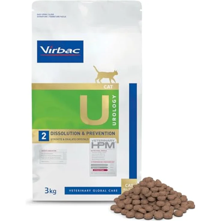 Virbac HPM Feline Urology Dissolution Prevention U2, Katzen-Trockenfutter zur Harnsteinauflösung, 3KG – Bild 2
