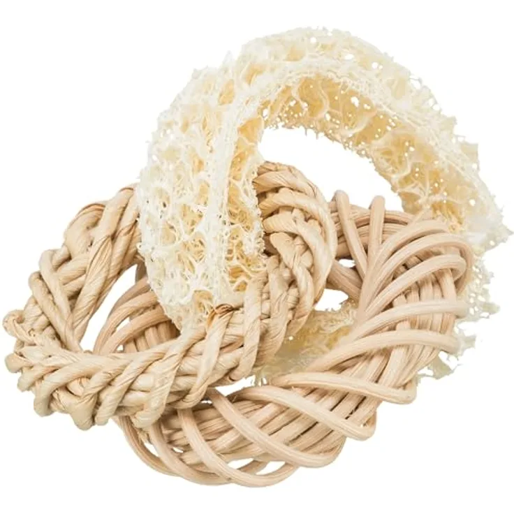 TRIXIE Tier-Beschäftigungsspielzeug Nagerspielzeug Luffa Ringe, ø 13 cm, von TRIXIE