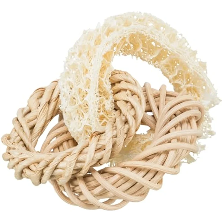TRIXIE Tier-Beschäftigungsspielzeug Nagerspielzeug Luffa Ringe, ø 13 cm, von TRIXIE – Bild 1